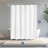 image:imagedownluxe Waterproof Fabric Shower Curtain Liner Soft Cloth Shower Liner with Magnets Machine Washable amp Hotel Quality Bathroom Curtain 70 W x 72 L Waffle WhiteWaffle White