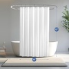 image:imagedownluxe Waterproof Fabric Shower Curtain Liner Soft Cloth Shower Liner with Magnets Machine Washable amp Hotel Quality Bathroom Curtain 70 W x 72 L Waffle WhiteWhite