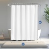 image:imagedownluxe Waterproof Fabric Shower Curtain Liner Soft Cloth Shower Liner with Magnets Machine Washable amp Hotel Quality Bathroom Curtain 70 W x 72 L Waffle WhiteWaffle White