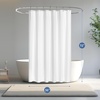 image:imagedownluxe Waterproof Fabric Shower Curtain Liner Soft Cloth Shower Liner with Magnets Machine Washable amp Hotel Quality Bathroom Curtain 70 W x 72 L Waffle WhiteWaffle White