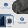 image:imagedownluxe Waterproof Fabric Shower Curtain Liner Soft Cloth Shower Liner with Magnets Machine Washable amp Hotel Quality Bathroom Curtain 70 W x 72 L Waffle WhiteDark Grey
