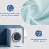 image:imagedownluxe Waterproof Fabric Shower Curtain Liner Soft Cloth Shower Liner with Magnets Machine Washable amp Hotel Quality Bathroom Curtain 70 W x 72 L Waffle WhiteBlue