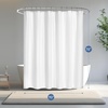 image:imagedownluxe Waterproof Fabric Shower Curtain Liner Soft Cloth Shower Liner with Magnets Machine Washable amp Hotel Quality Bathroom Curtain 70 W x 72 L Waffle WhiteWaffle White