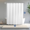 image:imagedownluxe Waterproof Fabric Shower Curtain Liner Soft Cloth Shower Liner with Magnets Machine Washable amp Hotel Quality Bathroom Curtain 70 W x 72 L Waffle WhiteWhite