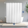 image:imagedownluxe Waterproof Fabric Shower Curtain Liner Soft Cloth Shower Liner with Magnets Machine Washable amp Hotel Quality Bathroom Curtain 70 W x 72 L Waffle WhiteWhite