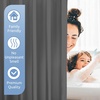 image:imagedownluxe Waterproof Fabric Shower Curtain Liner Soft Cloth Shower Liner with Magnets Machine Washable amp Hotel Quality Bathroom Curtain 70 W x 72 L Waffle WhiteDark Grey