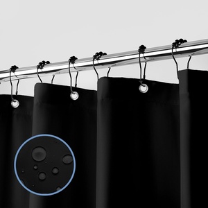 image:imagedownluxe Waterproof Fabric Shower Curtain Liner Soft Cloth Shower Liner with Magnets Machine Washable amp Hotel Quality Bathroom Curtain 70 W x 72 L Waffle WhiteBlack
