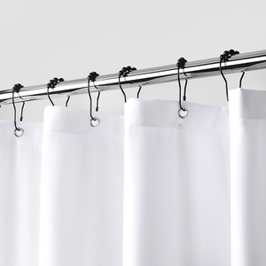 image:imagedownluxe Waterproof Fabric Shower Curtain Liner Soft Cloth Shower Liner with Magnets Machine Washable amp Hotel Quality Bathroom Curtain 70 W x 72 L Waffle WhiteWhite